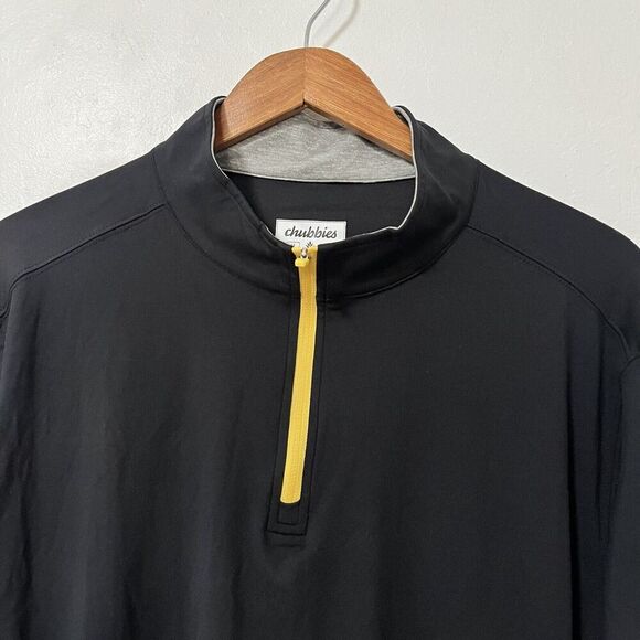 Chubbies Obsidian Momentum 1/4 Zip Pullover Shirt Size XL Black Athletic Men's - Picture 3 of 8